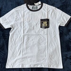 White and Black Men's Short Sleeve Tee